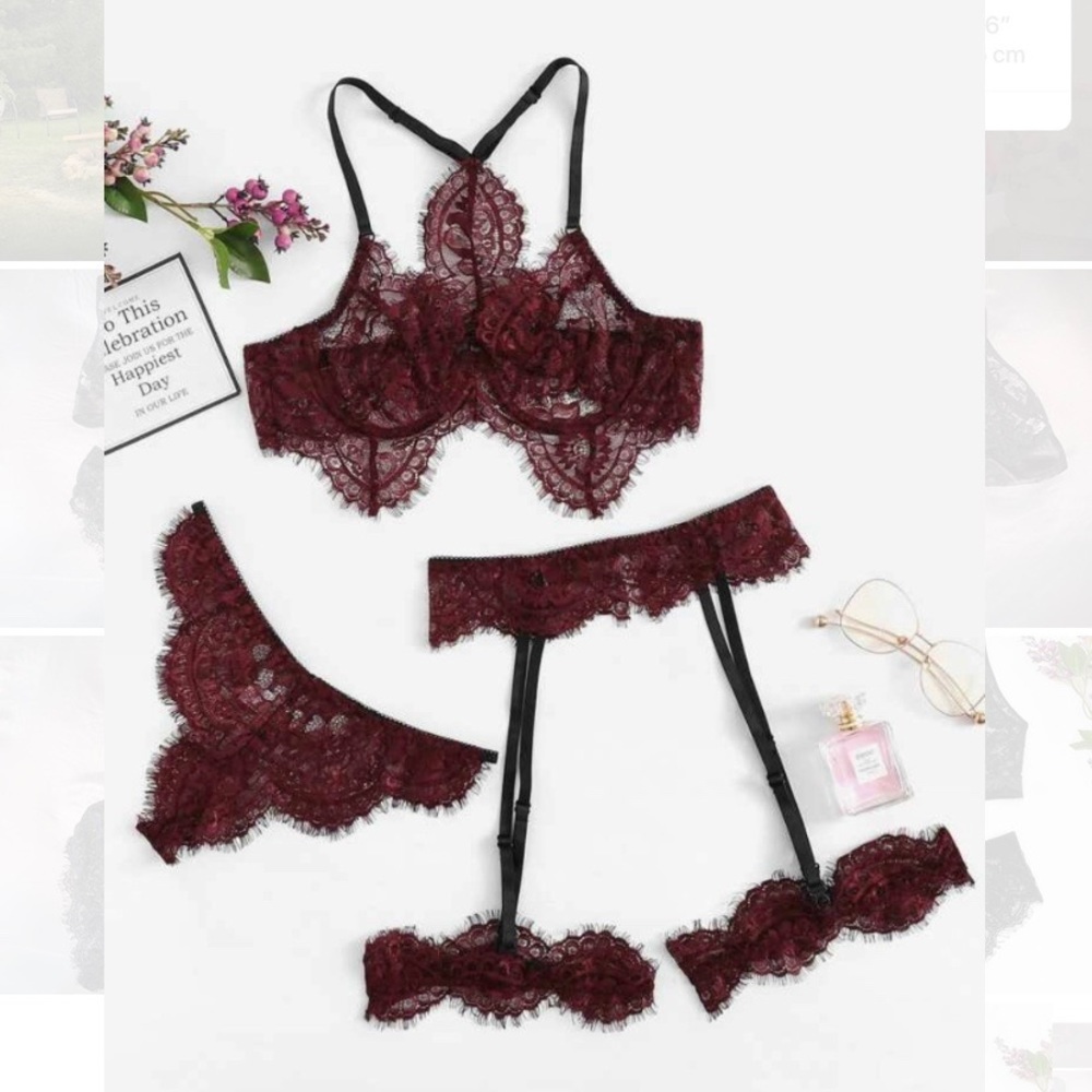 Sexy red lingerie set